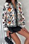 Women's Bohemian Cross Stitch Embroidered Jacket - 3