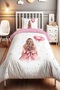 Sitting Yellow Haired Princess Patterned Single Baby Kids Bedding Set