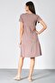 Maternity Breastfeeding Detailed Short Sleeve Combed Cotton Dress Vi̇zon - 5
