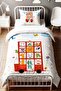 Red Bus Safari Patterned Single Baby Kids Bedding Set - 2
