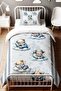 Bears Sleeping in the Cloud Patterned Single Baby Kids Bedding Set - 2