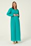 Maternity Lace-Up Chiffon Maxi Length Hijab Dress Green - 3