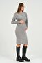 Maternity Midi Length Nursing Detailed Knit Dress Gray - 2