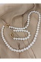Sailor's Wheel 10 mm Quarter Necklace Bracelet Jewelry Set with Pearls - 3