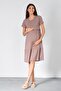 Maternity Breastfeeding Detailed Short Sleeve Combed Cotton Dress Vi̇zon