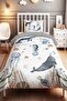 Blue Undersea Patterned Single Baby Kids Bedding Set