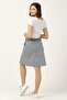 Maternity Buttoned Velvet Skirt with Pocket Detail Light Green - 3