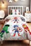 Little Super Heroes Patterned Single Baby Kids Bedding Set