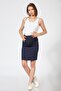 Pregnant Pocketed High Ribbed Mini Skirt Navy Blue