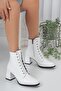 Skin White Women's Big Small Size Heeled Boots