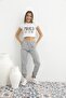Women's Gray Sweatpants with Elastic Cuffs and Waistband and Pockets - 4