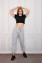 Women's Gray Drawstring Sweatpants with Elastic Waist - 3