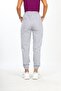 Women's Gray Elasticated Two Thread Jogger Sweatpants - 5