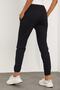 Women's Black Jersey Ribbed Sweatpants - 5