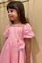 Pink Little Glittery Dotted Short Sleeve Girl's Baby Girl Dress - 3