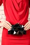 Women's Black Metal Evening Dress Bag - 4