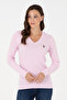 Women's Pink V-Neck Basic Sweater 50288992-VR041
