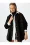Suede Look Classic Collar Pocket Detailed Buttoned Oversize Shirt - 2