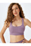Sports Bra Back Detailed Covered Soft Tuşu U-Neck Slim Fit Interlock - 2