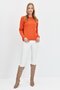 Women's Crew Neck Classic Wool Sweater Orange - 4