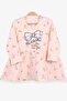 Girl's Long Sleeve Dress Ribbon Patterned 1-4 Years, Beige