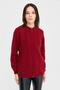 Women's Stand Collar Seamless Front Hair Braided Wool Cardigan V.Red - 3