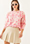 Women's Beige Pink Piecework Knitwear Sweater 20234237 - 5