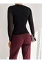 Women's Black Long Tulle Sleeve Sandy Blouse Hzl25W-Fry 122521 - 4