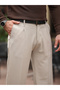 Comfortable Fit Old Money Fabric Trousers - 5