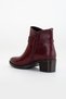 Women's Heeled Boots Daily Wear Burgundy Ribbed Thick Heeled Boots - 5