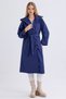 Women's Belted Collar and Sleeve Detailed Pocket Unlined Seasonal Double Breasted Trench Coat - 3