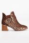 Women's Heeled Boots with Leopard Pattern and Buckle, Classic Vardola Sole - 3