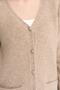 Women's V-Neck Seamless Wool Cardigan with Diamond Buttons on the Front, Dark Beige - 5