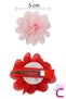 2-Piece Chiffon Flower Girl's Hairpin Set Off White - Floral Baby Child Hair Clip Clip Clamp - 3