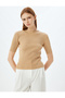 Short Sleeve Knitwear Sweater Lightweight Mock Neck - 3