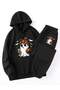 Halloween Printed Unisex Hooded Tracksuit Set
