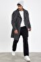New Season Men's Black Knitted Stamp Coat Mz56119 - 6