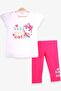 Girl's Tights Set with Kitten Print, 1.5-5 Years Old, Ecru