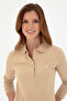Women's Sand Basic Polo Neck Sweatshirt 50296941-Vr085 - 2