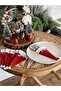 Christmas Spoon Holder Service - Tableware Presentation Decoration Set of 6 with Santa Claus Hat Figure - 2