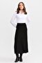 Women's Pleated Knitwear Skirt Black - 3