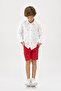 Boy's Palm Tree Patterned White Shirt