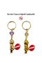 Figure of the God of Abundance Zamak Casting Unbreakable Gold Color Beaded Keychain