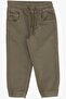 Boy's Trousers Lace-up Elastic Waist 1.5-5 Years, Dark Khaki Green - 3