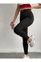 Power Lycra Full High Waist Pocketless Black Denim