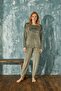 Women's Velvet Pajama Set with Text on the Front 13112-8