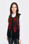 Women's Crew Neck Floral Wool Vest Black