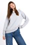Women's Gray Hooded 3 Thread Rasterless Polarless Raglan Sleeve Sweatshirt S-104