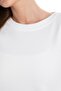 Women's ECRU Crew Neck Long Sleeve 100% Cotton Interlock T-Shirt S-102 - 3