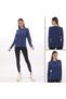 WOMEN'S NAVY BLUE BICYCLE COLLAR LONG SLEEVE 100% COTTON INTERLOCK T-SHIRT S-102Y - 2